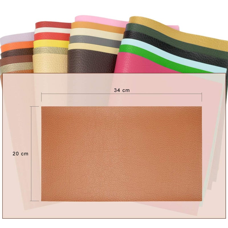 ZIIYAN 24 Pieces 8"x13.4"(20x34cm) Colored Faux PU Leather Sheets Upholstery Crafts Fabric for Bag Making, Hat Making, Hair Crafts Making, DIY Jewelry Making, Sewing, Shoe Making - Image 2